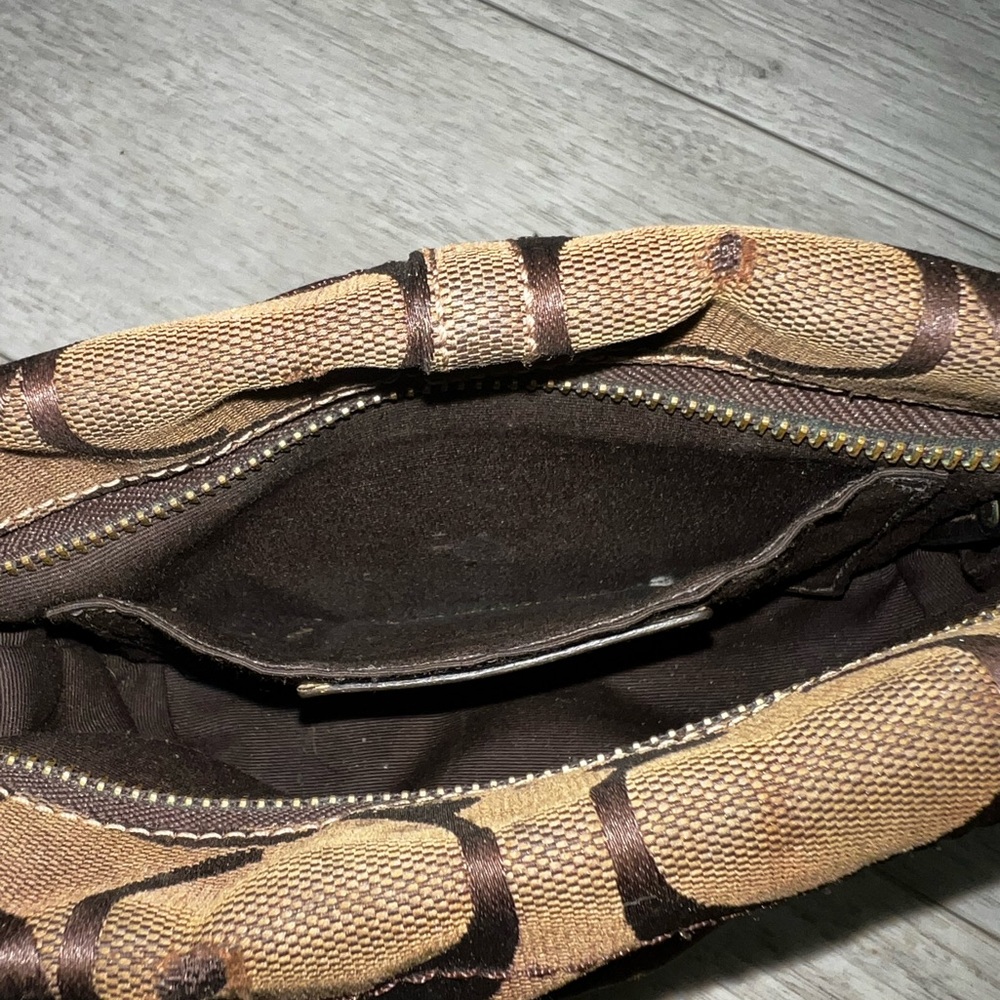 Coach Signature Brown Jacquard Mini Hobo Bag Y2K Style - Picture 8 of 13